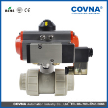 industrial PP material pneumatic two way ball valve pneumatic control ball valve